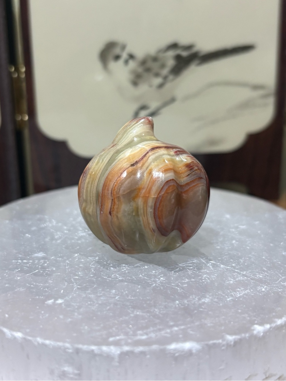 Green Onyx Banded Pumpkin Carving